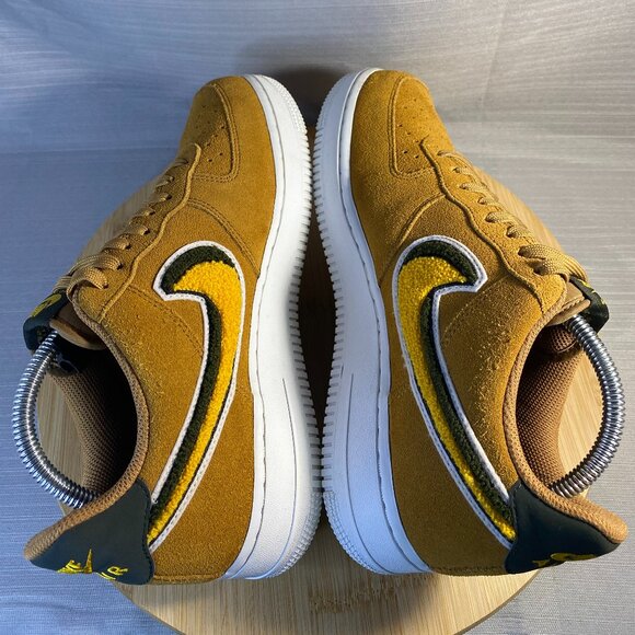 Nike Air Force 1 Mens Yellow Varsity Green Suede Sz 8.5M Sneakers Shoes A0501 - Picture 4 of 6